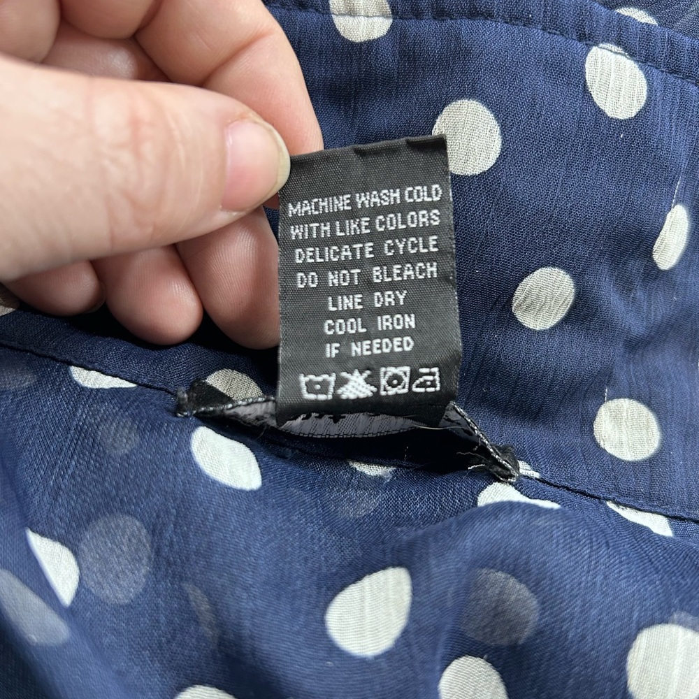 About A Girl Navy Polka Dot Blouse - Picture 4 of 4